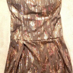 NWT LoveCulture strapless sequin jumpsuit/romper in mocha S